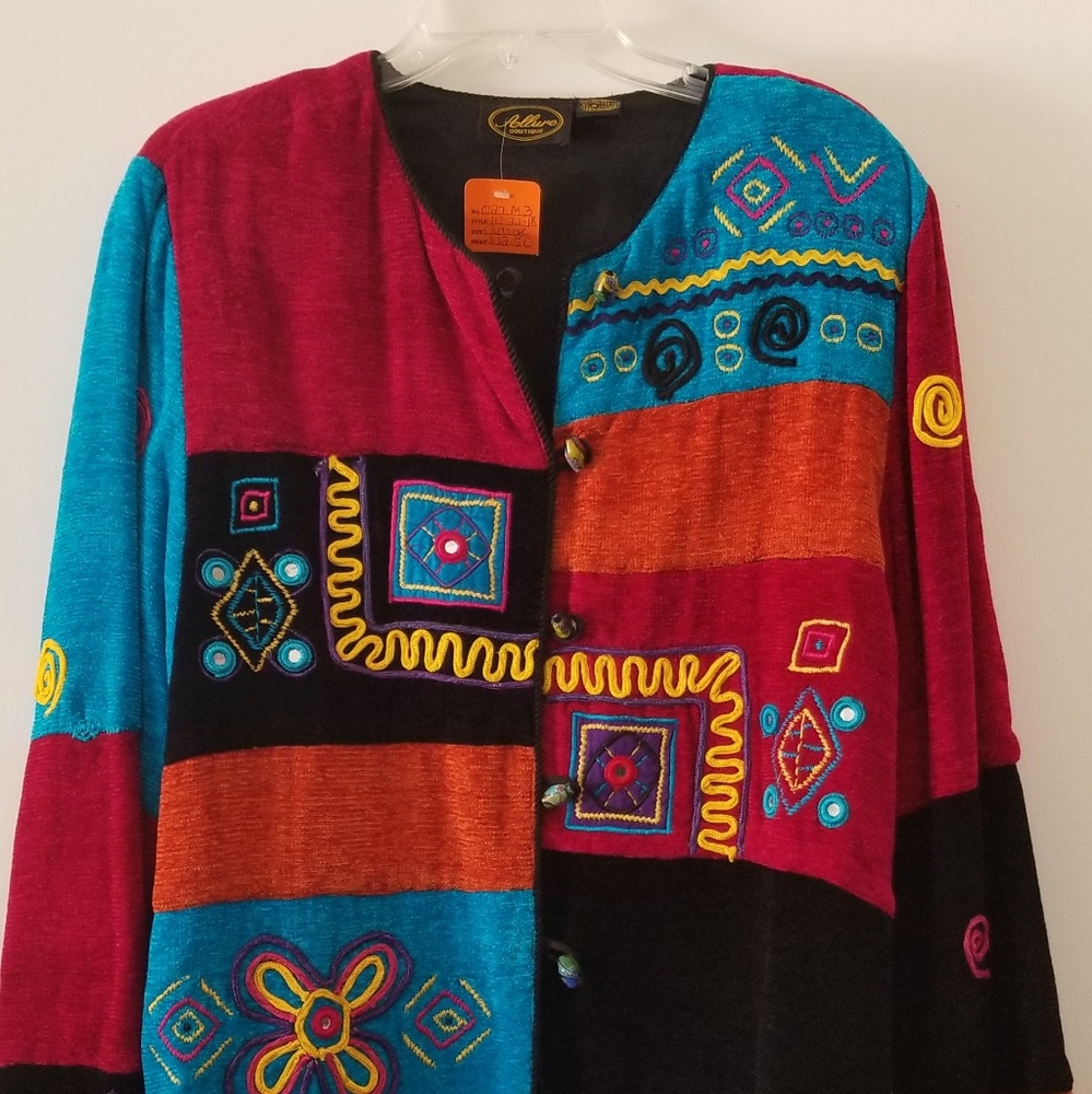 Allure boutique blazer jacket large multi color